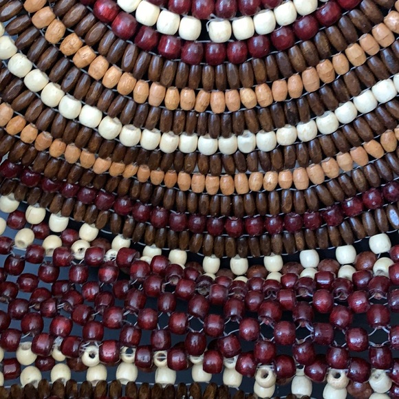 INC International Concepts Beaded Fan Tote in Brown and Tan - Picture 10 of 12